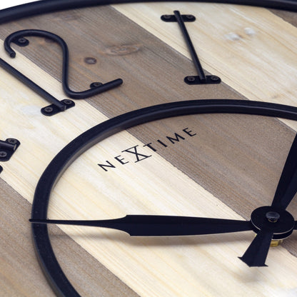 Large Wall Clock - 50cm - Silent - Wood  Metal - "Oxford"