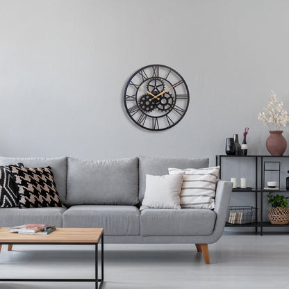 NeXtime Birmingham Roman wall clock, 50cm metal design, silent large clock for interior decor