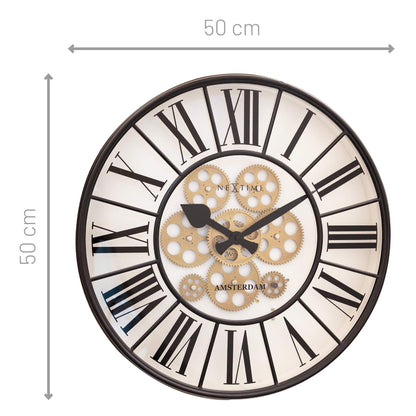Moving Gear Clock - Large Wall Clock - 50cm - "William"