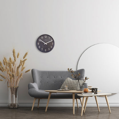 Ruimtelijke wandklok van 50 cm met houten en metalen elementen, stille werking, model "Precious" van NeXtime Clocks.