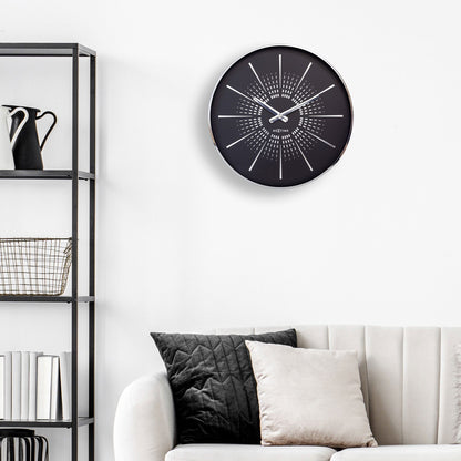 NeXtime Clocks wandklok van 40cm met stille werking en metalen frame, model "Excentric".