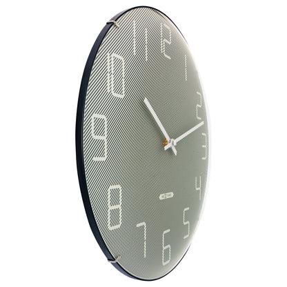 Wall Clock 35cm Domed Glass Lens - Silent - Glass -"Shade"