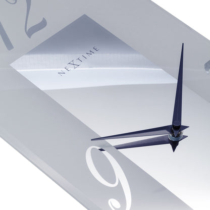 NeXtime wandklok 20x50cm met glazen frosted en spiegelafwerking, stille werking, Dali ontwerp, geschikt voor muurdecoratie