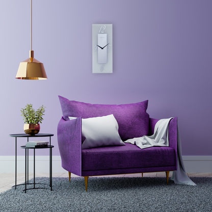 NeXtime wandklok 20x50cm met glazen frosted en spiegelafwerking, stille werking, geïnspireerd door Dali design.