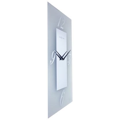 NeXtime wandklok 20x50cm met glazen frosted en spiegelafwerking, stil, linkszicht, model "Dali"