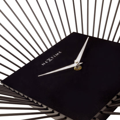 Black NeXtime Vasco Square wall clock, 45x45x15cm, metal design, silent operation, modern square shape.