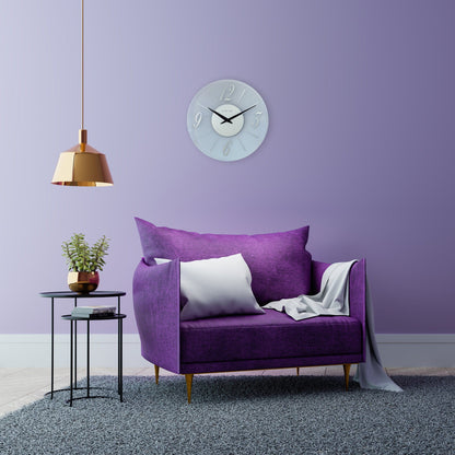 NeXtime Clocks Dali Round wall clock, 43cm, glass with frosted and mirror finish, silent quartz movement, modern home decor.