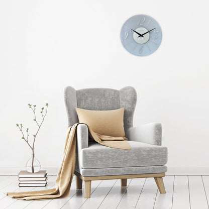NeXtime Clocks Dali Round wall clock, 43cm, silent operation, glass frosted and mirror finish, modern interior decor accessory