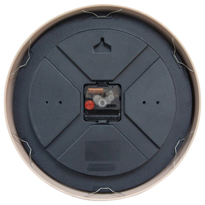 NeXtime Clocks Berlin wall clock, 30cm aluminium silent clock with a minimalist design, shown from the back view.