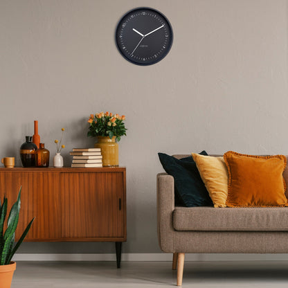 NeXtime Clocks Berlin 30cm silent aluminium wall clock with modern design, suitable for interior decoration.