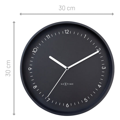 NeXtime Clocks Berlin wall clock, 30cm silent aluminium clock with minimalist design, modern home decor accessory