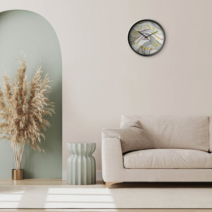 Grey 30cm NeXtime Koi silent wall clock with plastic frame, modern design, perfect for home or office decor.