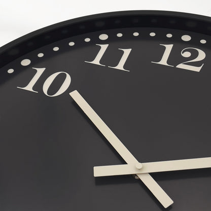 NeXtime Dickens Large wall clock, 50cm, silent quartz movement, black and white plastic design, detailed close-up image