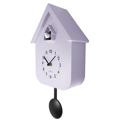 NeXtime Twitter wall clock with pendulum, 21.5x41.5x8.5cm, showing a modern design with a right-side view.