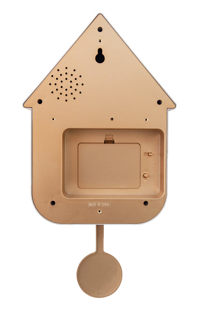 NeXtime Twitter wall clock with pendulum, 21.5x41.5x8.5cm, featuring a modern design and a cuckoo clock mechanism.