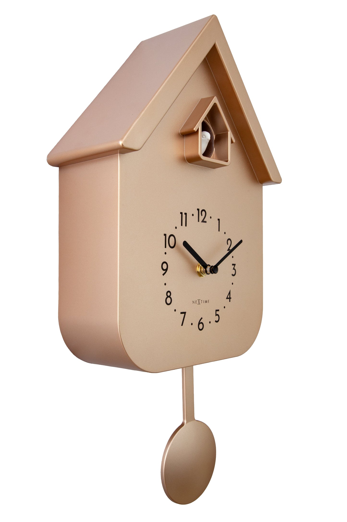 NeXtime Twitter wall clock with pendulum, featuring a modern design and a cuckoo mechanism, 21.5x41.5x8.5cm.