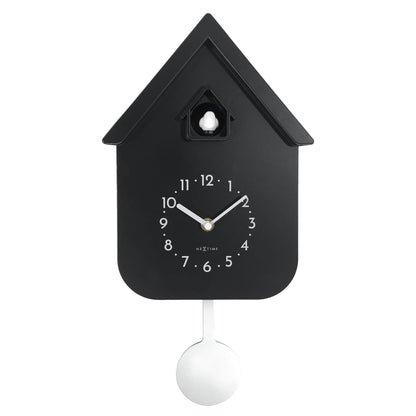 NeXtime Twitter wall clock with pendulum, cuckoo design, 21.5x41.5x8.5cm, featuring a modern decorative style.