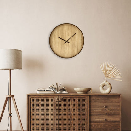 Dark and light brown NeXtime Oslo large wall clock, 50cm diameter, silent plastic design with modern style.