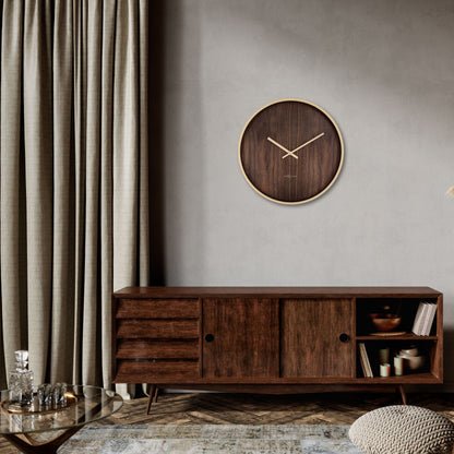 NeXtime Oslo Large wall clock, 50cm, silent operation, dark and light brown plastic finish, modern design.