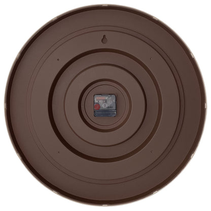 NeXtime Oslo large wall clock, 50cm, silent operation with dark and light brown plastic finish, shown from the back.