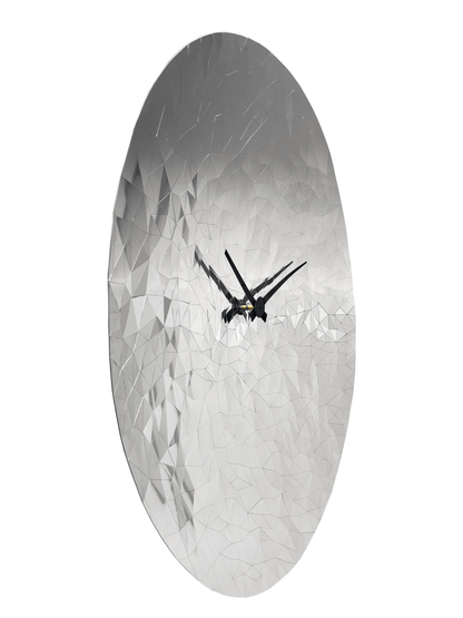 Wall clock 80cm-Silent-Chrome-Stainless Steel-NeXtime 'Fragments'