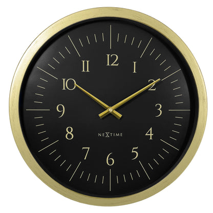NeXtime Galaxy wall clock, 40cm diameter, black and white plastic design with a cosmic galaxy print, modern home decor.