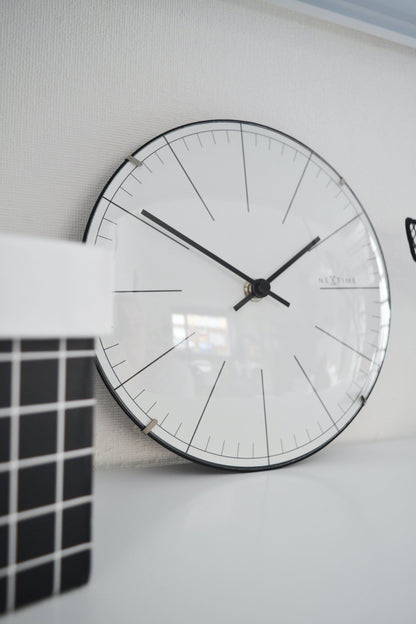Wall clock/ Table clock-  20 cm- Glass - Dome Shaped Glass- 'Big Stripe Mini Dome'