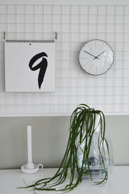 Wall clock/ Table clock-  20 cm- Glass - Dome Shaped Glass- 'Big Stripe Mini Dome'