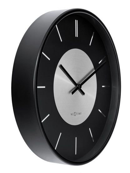NeXtime Retro II wall clock, 25cm metal design with silent movement, shown from left side in image 3535ZW-leftside-05-A