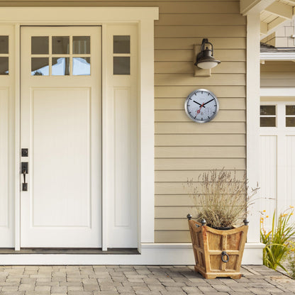 Weatherstation - Wall Clock - Weatherproof - 35cm - Silent - Aluminium - Clematis