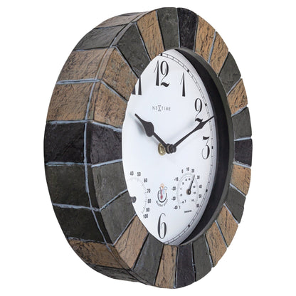 Weatherstation - Wall Clock - Weatherproof - 26cm - Polyresin - Aster