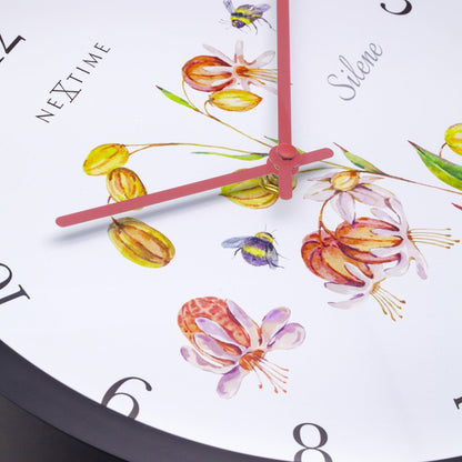 Weatherproof outdoor garden clock by NeXtime Clocks, 30.5 cm diameter, with black frame and clear clock face for outdoor use.