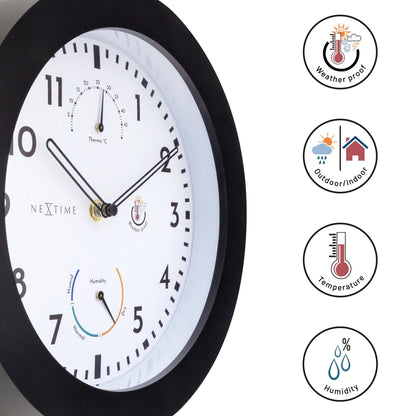 NeXtime Clocks garden weatherproof wall clock with Daisy design, 25.5 cm diameter outdoor garden clock, detailed view