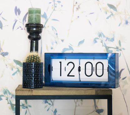 NeXtime Big Flip Clear acrylic table or wall clock, 36 cm with a modern flip clock design, transparent and stylish.
