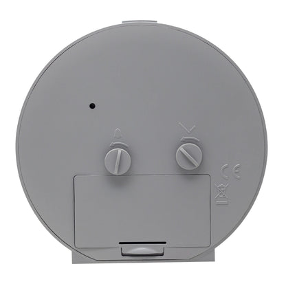 NeXtime Circle alarm clock with silent light dial, 10.5cm x 3.6cm, seen from the back view.