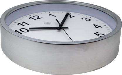 NeXtime Clocks wall clock, 25.5 cm diameter, plastic case, in black with minimalist design and easy-to-read dial.