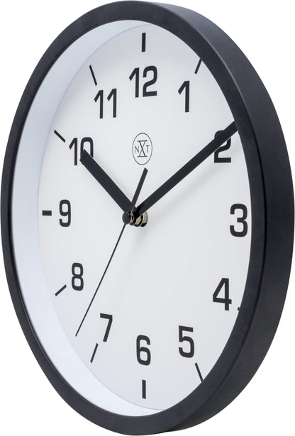 NeXtime Clocks Easy Small 20cm plastic wall clock, showing the right side with a modern design and minimalist style.