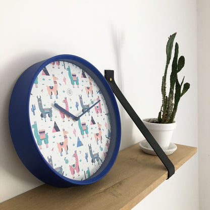 NeXtime Clocks wall clock with 30cm plastic Alpaca design, featuring a modern, minimalist appearance.