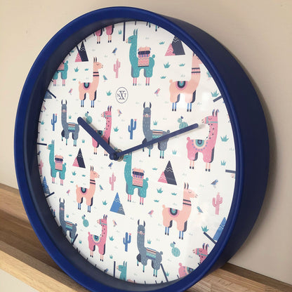 NeXtime Clocks wall clock with 30cm plastic frame featuring an Alpaca design, perfect for modern home decor.