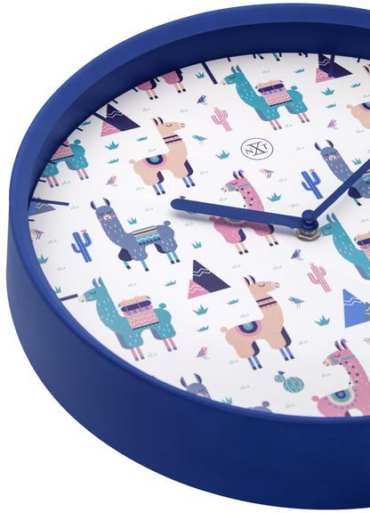 NeXtime Clocks wall clock, 30 cm plastic design featuring an Alpaca illustration, ideal for modern home decor.