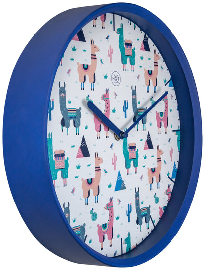 NeXtime Clocks wall clock, 30cm plastic design featuring an Alpaca illustration on a white background.