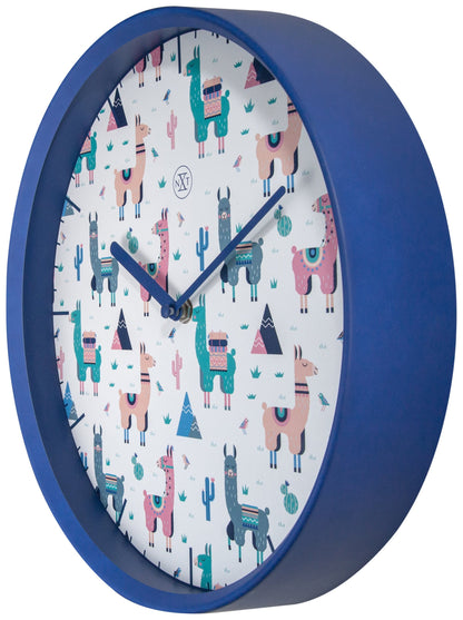 NeXtime Clocks wall clock, 30 cm plastic design featuring an Alpaca motif, shown from the right side.