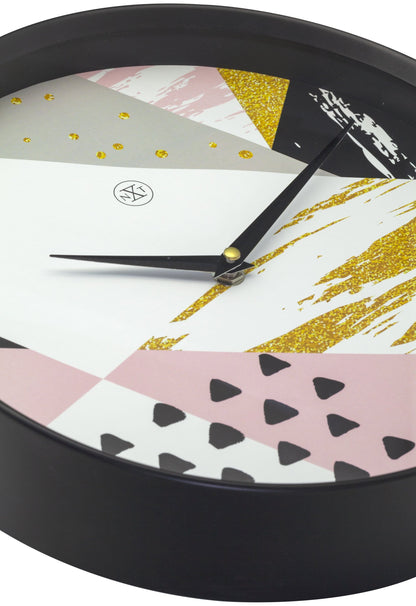 NeXtime Clocks wall clock, 30 cm plastic design with modern "Grace" style, featuring black hour and minute hands and white face.