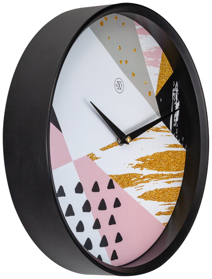 NeXtime Clocks Grace wall clock, 30 cm plastic design with black hands and white face, showing time on a plain wall.
