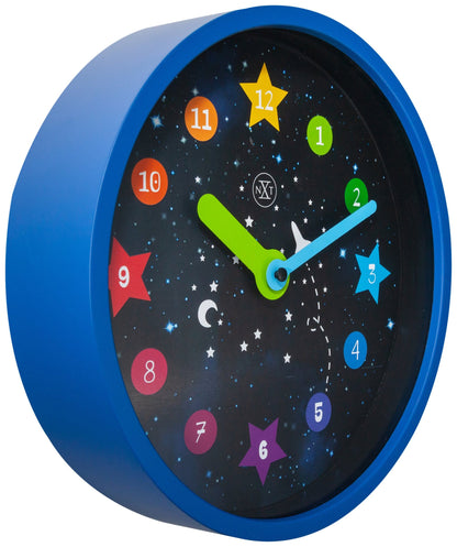 NeXtime Clocks Apollo wall clock, 26 cm plastic design, showing the left side with a sleek modern look.