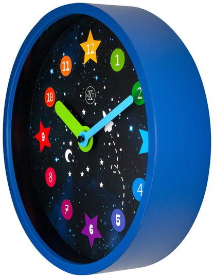 NeXtime Apollo wall clock, 26 cm plastic clock with black hour and minute hands, white face, and minimalist design.