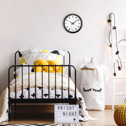 NeXtime wandklok van plastic, 36 cm, stille werking met kleurrijk "Mix" ontwerp, geschikt voor interieurdecoratie
