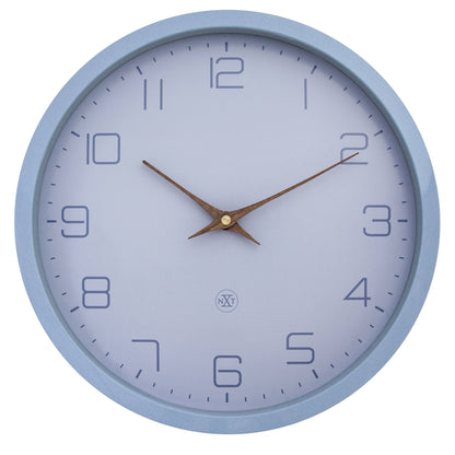 NeXtime Clocks eco-friendly 30cm wall clock with silent movement, paper and bioplastic design, front view showing black clock face