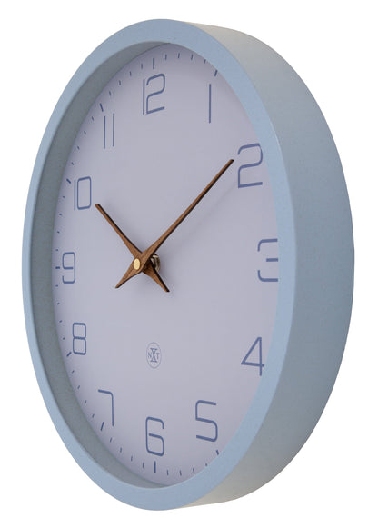 NeXtime Clocks 30cm wall clock with silent movement, paper and bioplastic eco design, shown from the right side.