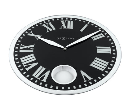 NeXtime Clocks Romana wall clock with glass face, 43 x 4.2 cm, featuring a detailed design and modern style.